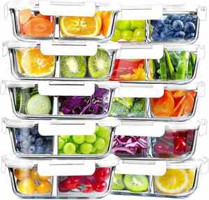 Hot Sales Pressed Eco-Friendly Microwave Safe Glass Food <b>Container</b> Leakproof Bento Lunch Box Meal Prep Storage Kitchen Use - Product Image 1