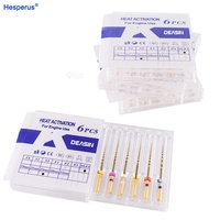 Limas Dentales de Alta Calidad, 6 Piezas, SX-F3, Doradas, Activadas por Calor, NiTi, para Conductos Radiculares, Flexibles, para Tratamiento Endodóntico, Rotatorias, 25mm