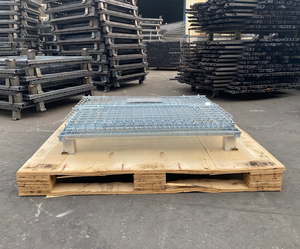 Ngành Công Nghiệp Các Bộ Phận Lưu Trữ Kho Stack Lưu Trữ Đóng Mở Dây Lưới Lồng Container Có Thể Gập Lại Có Thể Xếp Chồng Gấp Thép Pallet Hộp - Product Image 6