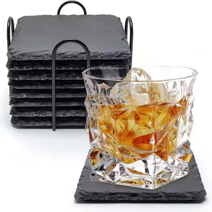 Posavasos de pizarra negra personalizado Precio de fábrica Posavasos de piedra de pizarra Posavasos de pizarra redondos cuadrados personalizados para <span class=keywords><strong>Du</strong></span> <span class=keywords><strong>Nord</strong></span> 52 ochenta - Product Image 6