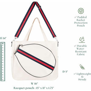 Sac de tennis, sacs de raquettes de sport pour femmes, pickleball, tennis, squash, étui à rayures, bandoulière, sac de transport pour raquette - Product Image 4