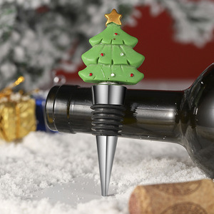 Bouchon de bouteille de vin en forme de sapin de Noël, 10,8 cm, en résine, pour la décoration des fêtes - Product Image 2