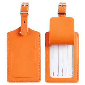 Wholesale <b>Cheap</b> Custom Logo PU Leather White Luggage Tags Travel Accessories Suitcase Tag - Product Image 1