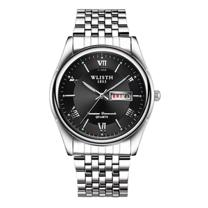 <span class=keywords><strong>Montre</strong></span> à quartz sport pour <span class=keywords><strong>homme</strong></span> S501 en acier inoxydable avec double calendrier, boucle déployante simple et lumineuse – Vente en gros - Product Image 3