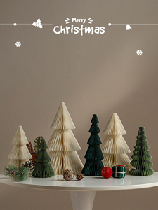 Nicro New Arrival Phân Hủy Sinh Học Lễ Hội Giáng Sinh Nguồn Cung Cấp Tùy Chỉnh Các Tông Giấy Tổ Ong Trang Trí Mini Cây Giáng Sinh - Product Image 3