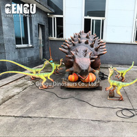Décoration de parc extérieur Halloween modèle animatronique de dinosaure modèle intérieur en métal modèle animatronique centre commercial aéroport public garderie