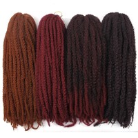 Extensions de cheveux au crochet Marley Twist souples de haute qualité, 18 pouces, 30 mèches par paquet, fibres afro crépues résistantes à la chaleur
