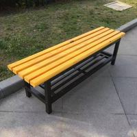 Banc multifonctionnel minimaliste moderne en bois massif et acier rouillé pour extérieur, parc, centre commercial, salle de bain, dressing - Chine