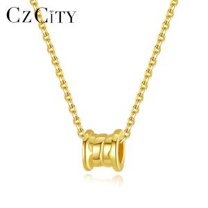 CZCITY minimalismo collana in argento Sterling 925 dorato collana con ciondolo natalizio tendenza - Product Image 1