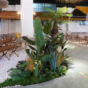 Decoración de Paisajismo de Lujo de Alta Gama, Simulación de Plantas Tropicales Verdes, Malla de Seda Suave, Decoración Floral para Restaurantes y Hoteles - Product Image 3