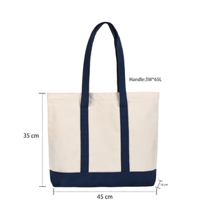 Sac de shopping en coton 100% personnalisé en gros, grand sac fourre-tout en toile de coton avec poignée, sac à bandoulière - Product Image 3