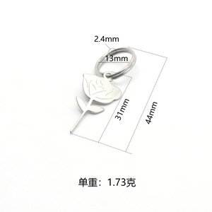 Porte-clés en acier inoxydable rose, accessoires de bijoux DIY, chaîne de corps unisexe tendance pour usage quotidien - Product Image 2
