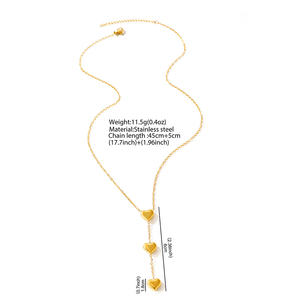 Collar de Cadena <span class=keywords><strong>Simple</strong></span> de Acero Inoxidable con Colgante de Corazón para Mujer, Accesorios Modernos para Uso Diario, Resistentes al Agua, Joyería de Moda para el Cuello - Product Image 6