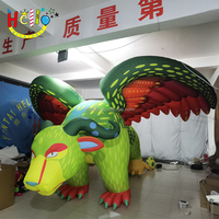 Modèle publicitaire gonflable géant personnalisé gonflable dragon gonflable vert coloré pterosaure avec aile
