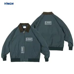 LAYENNE individuelle hochwertige Cordel Kragenarbeitskleidung Schwere Baumwolle Leinwand-Jacken Kontrast Farbe Freizeitmantel