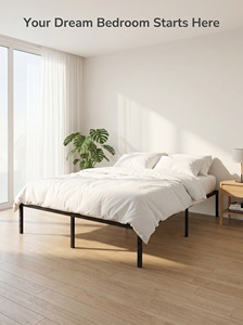Heavy Duty Metal <strong>Bed</strong> <strong>Frame</strong> 3500lbs Steel <strong>Platform</strong> <strong>Bed</strong> Base Easy Assembly No Box Spring Required Factory Direct - Product Image 4