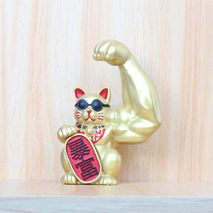 Gatto fortunato con braccio gigante statuetta Feng Shui ornamenti per la decorazione regalo scultura riccamente progettata - Product Image 6