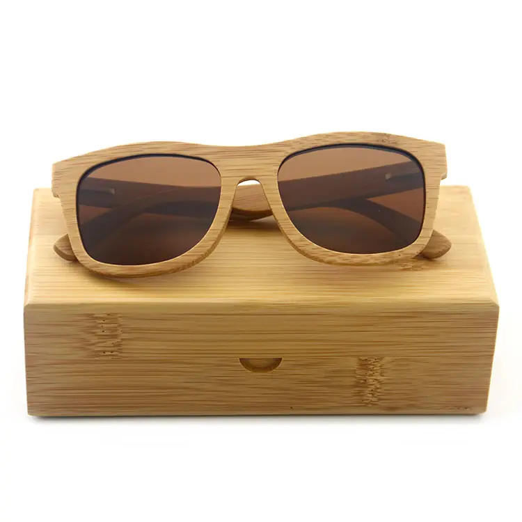 2023 Custom logo High quality classic 100% wood sunglasses bamboo uv400 man woman square frame wooden sunglasses