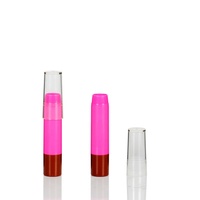 Forme de stylo mode rouge à lèvres conteneur en plastique court rouge crayon à lèvres étui Tube avec couvercle Transparent différent