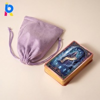 Jeux de tarot en papier personnalisés avec bords dorés et guide, cartes de tarot personnalisées imperméables pour une utilisation éducative