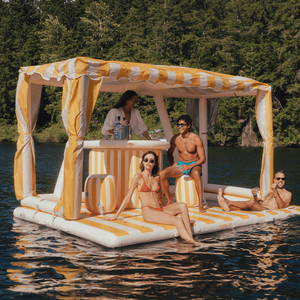 Isla Flotante <span class=keywords><strong>Gigante</strong></span> Cabana DWF de PVC, Sofá Inflable, Plataforma Flotante para Bar Acuático, Muelle Inflable con Toldo - Product Image 5