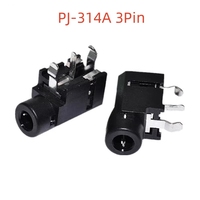Conector de audio hembra de 3,5mm, Conector de auriculares Dip de 3 pines, interfaz de audio con aislamiento negro
