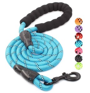 長さ1.5mペット猫犬用リードロープリーシュ,エコフレンドリー素材反射フォームハンドルメタルバックルカスタムロゴナイロンウォーキング - Product Image 1
