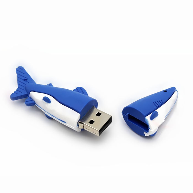 Custom 3D PVC Shark USB Flash Drive 8GB 16GB 32GB Cartoon Marine Animal USB Stick Promotional Corporate Gift