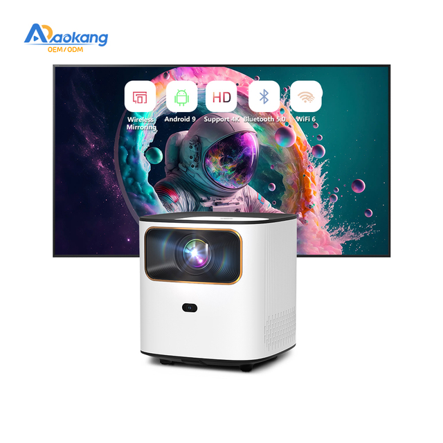 AOKANG Smart LCD 3D Beamer Video Game Proyector Android Wifi 6 BT5.0 Wireless Projector 4K Home Theater Built-in Speaker
