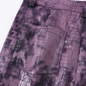 Pantalones de Cuero para Hombre al por Mayor, Personalizados, con Estampado de Piel de Serpiente, Morados, Acampanados, de Cintura Alta, Transpirables y Elegantes, Estilo Hip Hop - Product Image 4