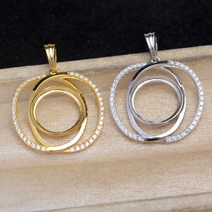 Pendentif ovale en argent S925 avec perle de cheval, accessoire de bricolage pour bijoux, modèle de pendentif pomme 14,1-14,3 mm 6073 - Product Image 2