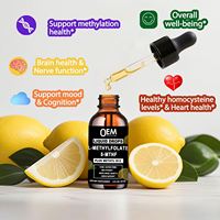 OEM 15mg Methylfolate avec Methyl B12 en gouttes liquides, 5-MTHF actif et vitamines du complexe B pour la méthylation, l'humeur et l'énergie