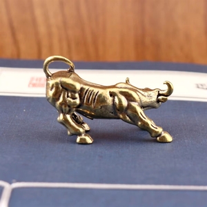 Figura de Toro Pequeño de Latón Puro, Miniatura de Buey para Decoración del Hogar, Mascota de Té, Adorno de Mesa, Regalo - Product Image 3