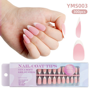 300 Uds. Puntas de presión francesas blancas ataúd largo <span class=keywords><strong>Rosa</strong></span> ABS <span class=keywords><strong>uñas</strong></span> artificiales hechas a mano Gel <span class=keywords><strong>mate</strong></span> X puntas para manicura - Product Image 4