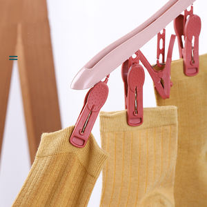 2024 dernière vente ménage sous-vêtements cintres 8 clips vêtements chaussettes étendoir clips cintre populaire cintre pour chaussettes - Product Image 4