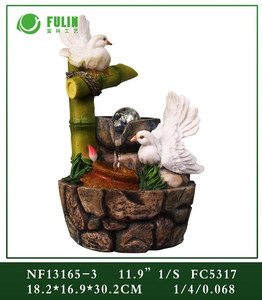 <span class=keywords><strong>Fontaine</strong></span> d'eau lumineuse d'intérieur Art Déco en résine, colibris en mouvement, étanche, pour la maison et le jardin - Product Image 5