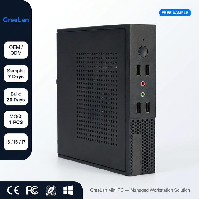 GreeLan Mini PC+Monitor Complete Workstation|VESA Mount Desktop Stand | Instant Recovery Remote Management | Education/office