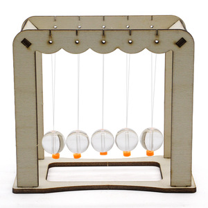 Kit scientifique Newton Cradle, modèle d'expérimentation physique en bois pour enfants, jouet éducatif STEM, 7-9 ans, fonctionnement manuel - Product Image 2