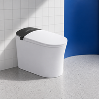 Toilette intelligente sans réservoir, bidet électrique automatique, siège chauffant, design moderne, télécommande incluse, siphon en S, double chasse d'eau