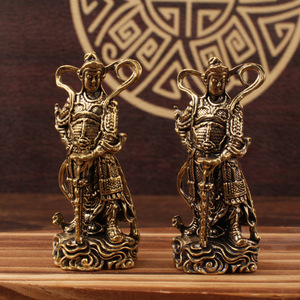 Estatuas de bronce de Guan Gong y Weituo, figuras de latón para decoración del hogar, esculturas de mesa - Product Image 1