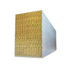 Rock Wool <b>Sandwich</b> <b>Panel</b> Galvanized Steel Exterior Wall Fire Resistant Insulation Building Material Industrial Use - Product Image 1