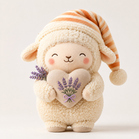 Peluche Mouton Micro-ondable Personnalisée avec Poids, Adorable Agneau en Peluche avec Coussin Cœur, Douce et Confortable, Poupée Chauffante en Peluche, Cadeau pour Enfants