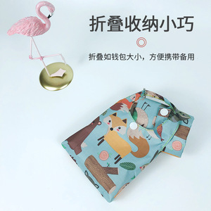 Bolsa de compras plegable de tela Oxford con estampado de dibujos animados, bolsa grande de hombro ecológica para compras, bolsa reutilizable portátil - Product Image 2