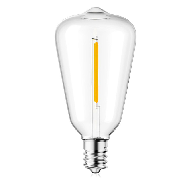Decorative LED Retro Waterproof String Light Small 3V 12V 24V 110V 120V Edison Plastic Filament Bulb 1W ST38 E12 LED Light Bulbs