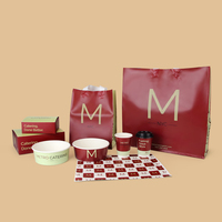 Boîtes et sacs d'emballage alimentaire pour restaurants, fournitures personnalisées biodégradables, livraison à emporter, papier avec logo pour café et Chine