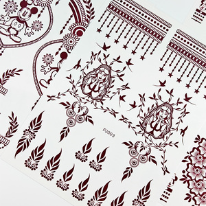Adesivi per Tatuaggi all'Henné Bianchi e Marroni all'Ingrosso, Motivi Indiani, Decorazioni Temporanee per Mani, Piedi e Corpo - Product Image 5