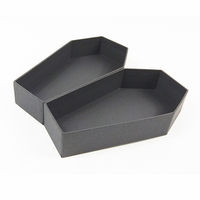 Personalizado Mini negro papel gótico Halloween ataúd en forma de Chocolate caramelo galleta joyería vino pestañas regalo caja de embalaje de cartón