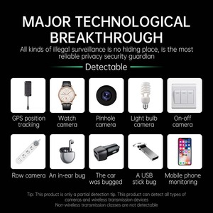 Rilevatore Portatile Intelligente RF Wireless per Localizzare Telecamere <span class=keywords><strong>di</strong></span> Sorveglianza Nascoste e Dispositivi Indesiderati, Controlla i Segnali Mobili - Product Image 5
