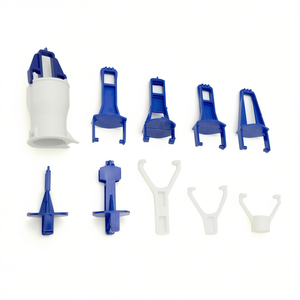 Kit de soporte Gebert Bell para válvulas de descarga, componentes azules y blancos - Product Image 2