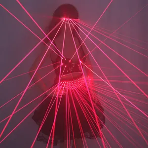 Sutiã laser LED vermelho para adultos, roupa sexy para dançarinas, palco ou shows de salão, show, boate, artistas, óculos a laser